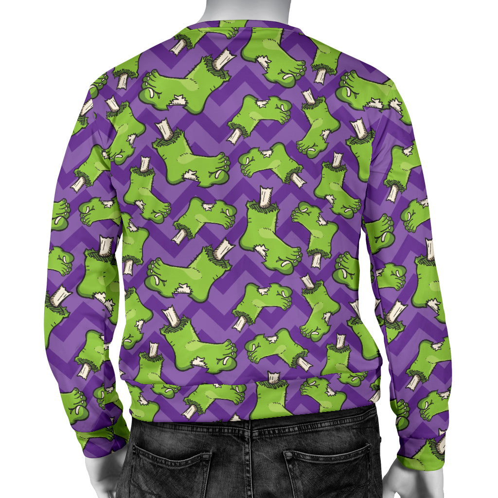Zombie Foot Design Pattern Print Men Long Sleeve Sweatshirt