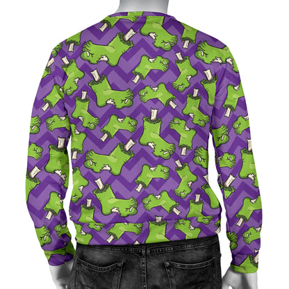 Zombie Foot Design Pattern Print Men Long Sleeve Sweatshirt