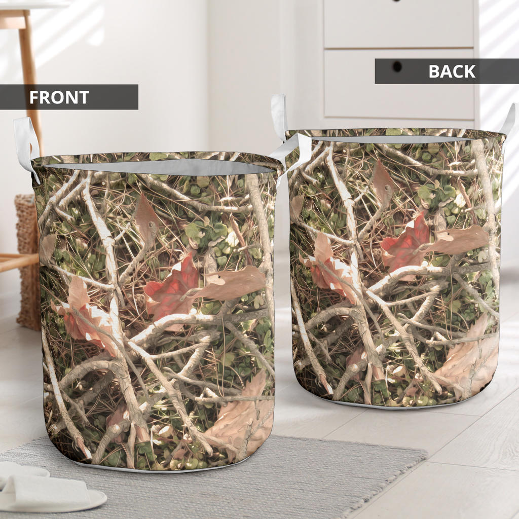Camouflage Realistic Tree Authumn Print Laundry Basket