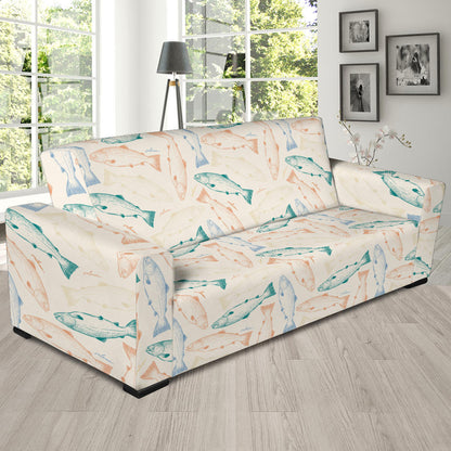 Salmon Fish Print Design LKS305 Sofa Slipcover