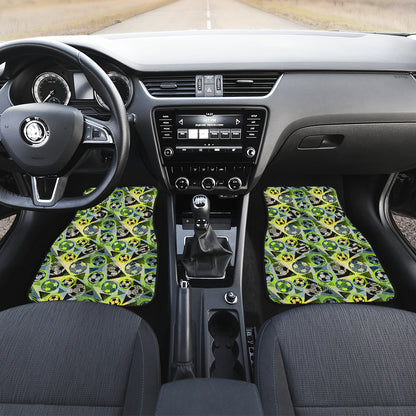 Soccer Ball Themed Print Pattern Car Floor Mats Front Back