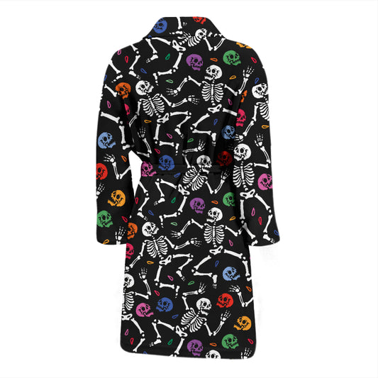 Skeleton Print Design LKS307 Men Bathrobe
