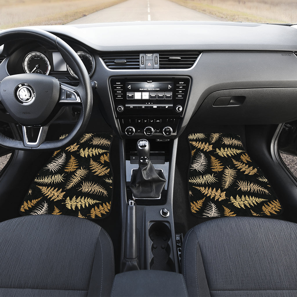 Fern Leave Bright Print Pattern Car Floor Mats Front Back