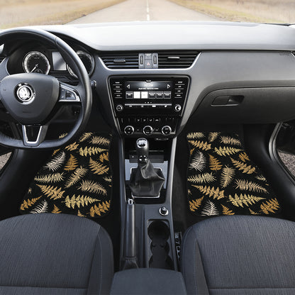 Fern Leave Bright Print Pattern Car Floor Mats Front Back