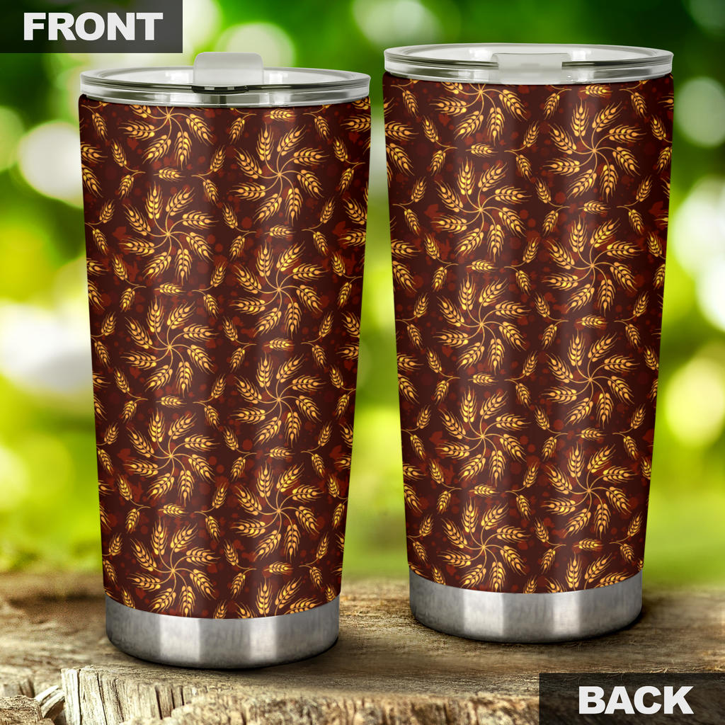 Agricultural Brown Wheat Print Pattern Tumbler