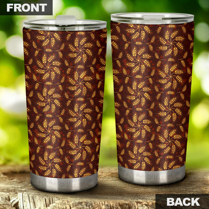 Agricultural Brown Wheat Print Pattern Tumbler