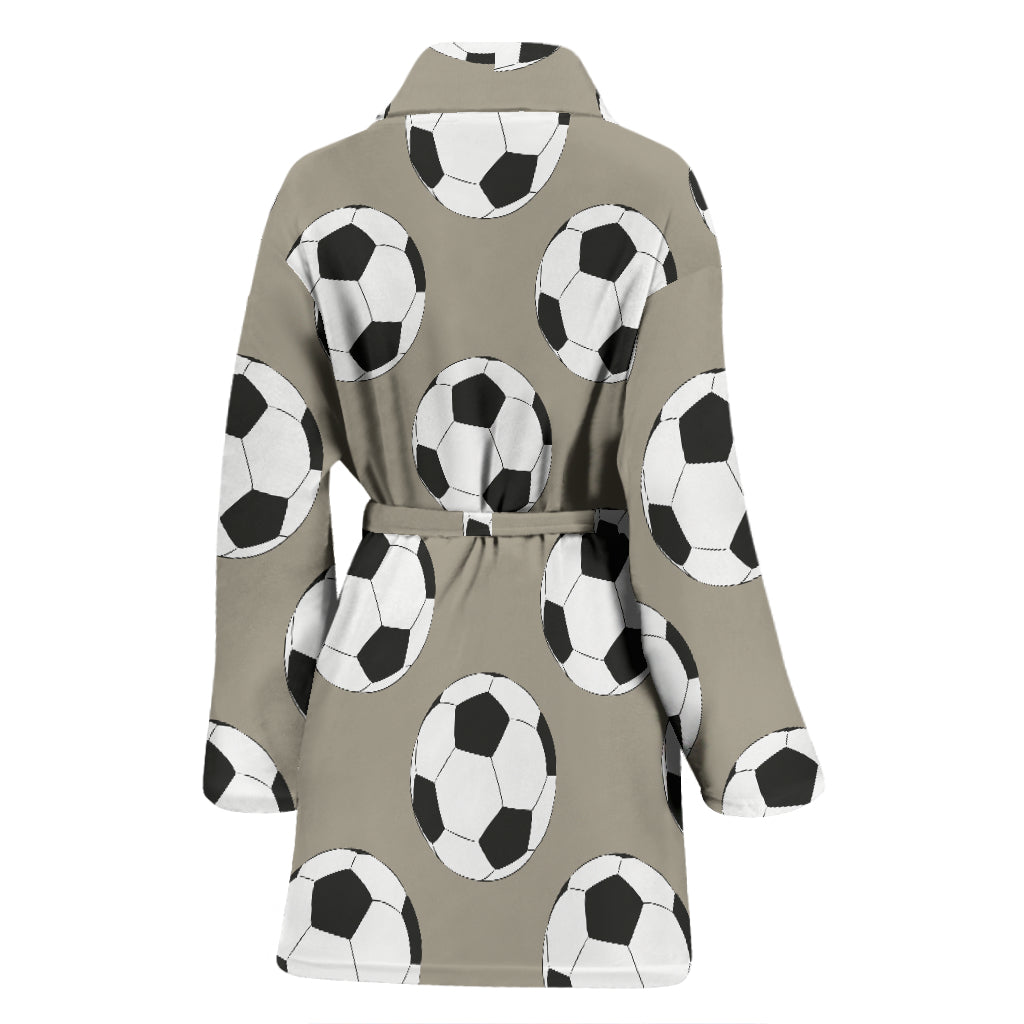 Soccer Ball Print Design LKS302 Women Bathrobe