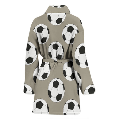 Soccer Ball Print Design LKS302 Women Bathrobe