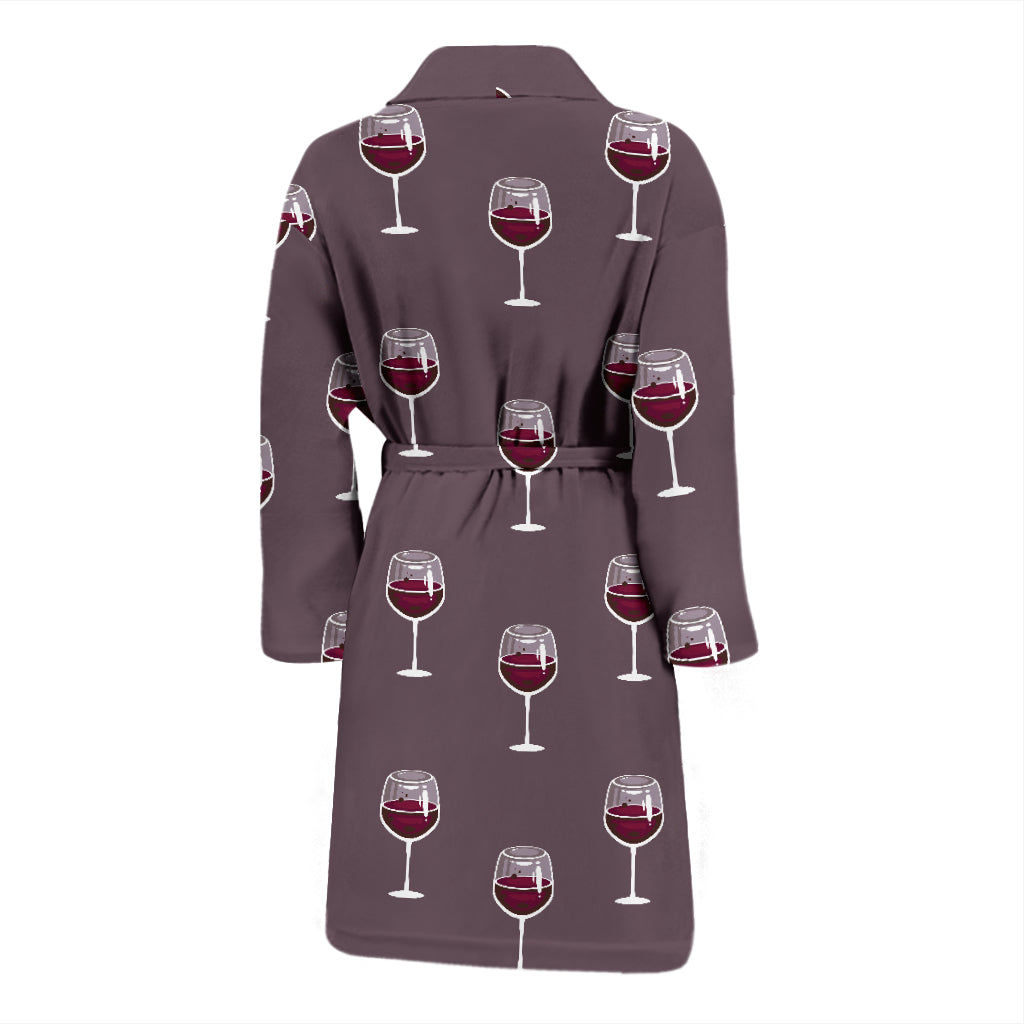 Wine Glass Pattern Print Design LKS305 Men Bathrobe