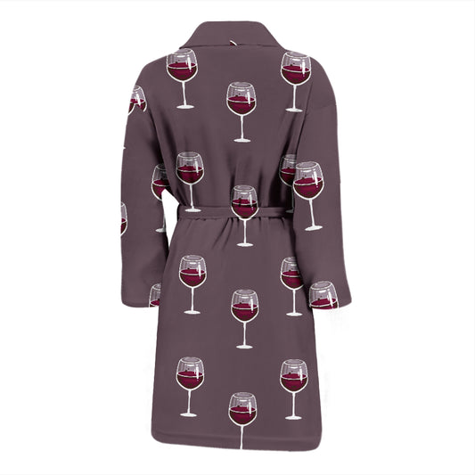 Wine Glass Pattern Print Design LKS305 Men Bathrobe