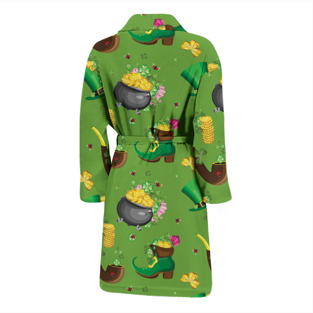 Shamrock Saint Patrick's Day Print Design LKS306 Men Bathrobe