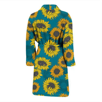 Sunflower Print Design LKS301 Men Bathrobe