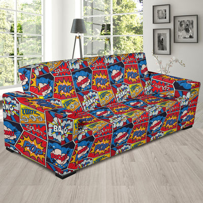 Comic Book Pattern Print Design 03 Sofa Slipcover