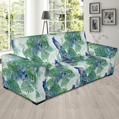 Peacock Pattern Print Design A02 Sofa Slipcover