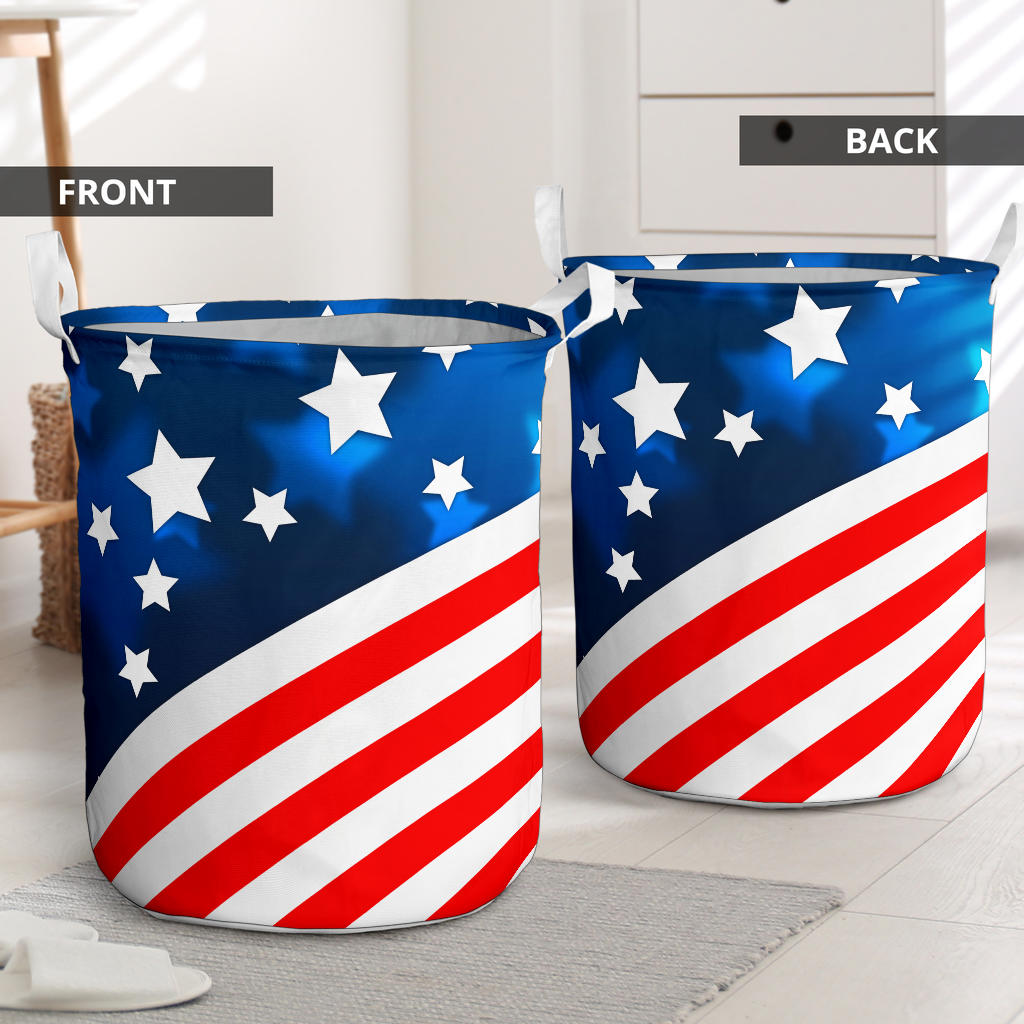 American flag Style Laundry Basket