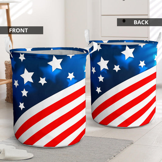American flag Style Laundry Basket