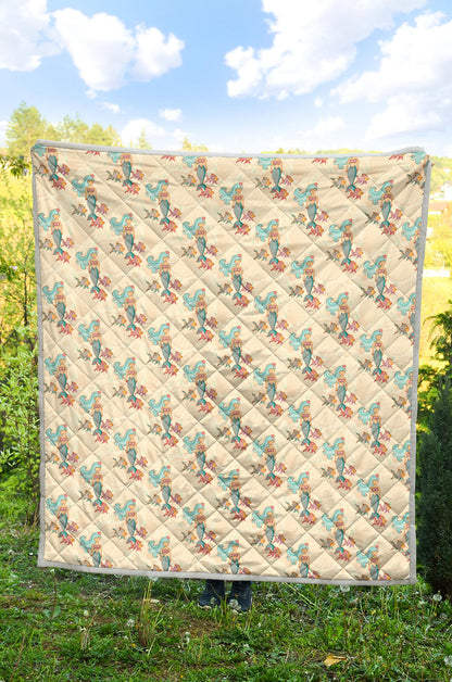 Mermaid Girl With Fish Design Print Quilt Bedspread