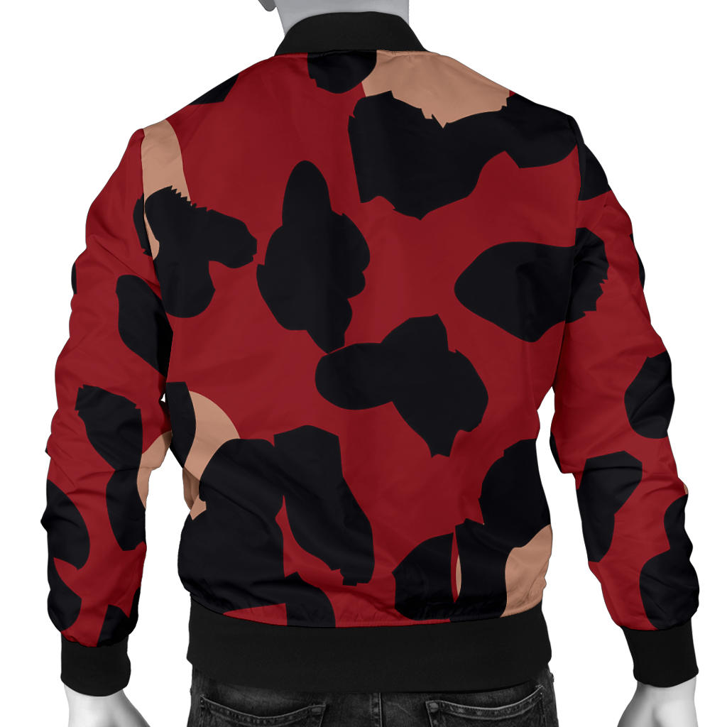Cheetah Red Print Pattern Men Bomber Jacket