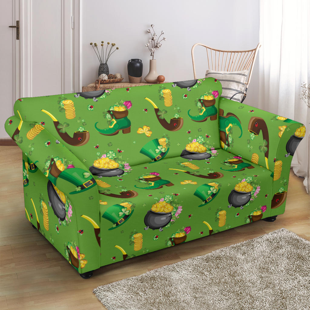 Shamrock Saint Patrick's Day Print Design LKS306 Loveseat Couch Slipcover