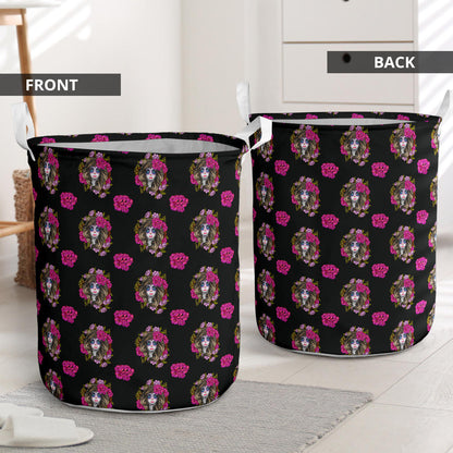 Day of the Dead Makeup Girl Laundry Basket