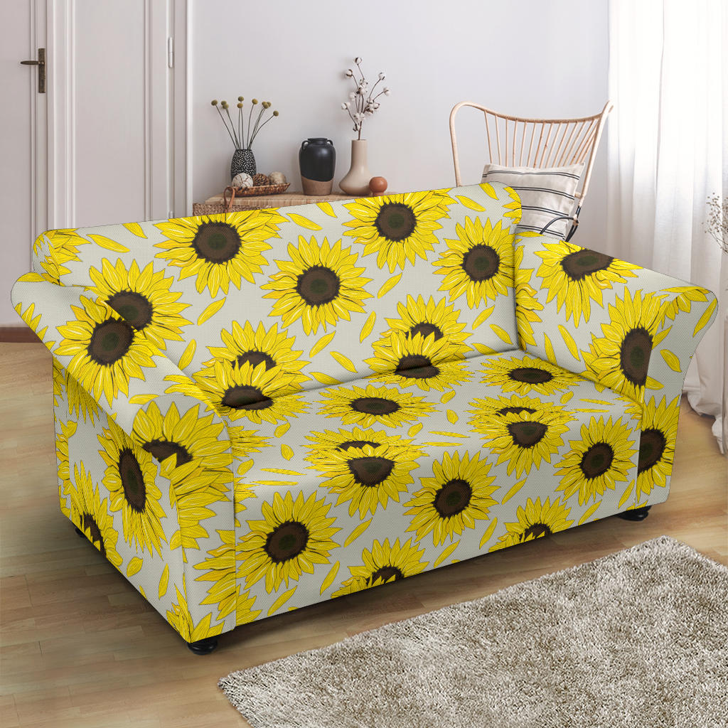 Sunflower Print Design LKS309 Loveseat Couch Slipcover