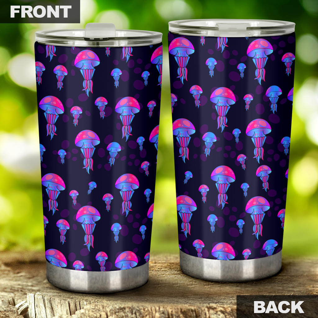 Jellyfish Neon Print Tumbler