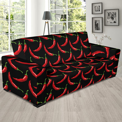 Chilli Pepper Pattern Print Design 01 Sofa Slipcover