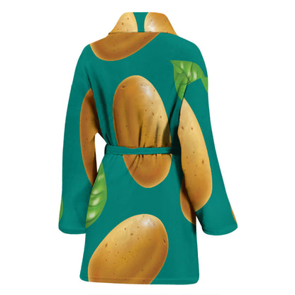 Potato Pattern Print Design A04 Women Bathrobe