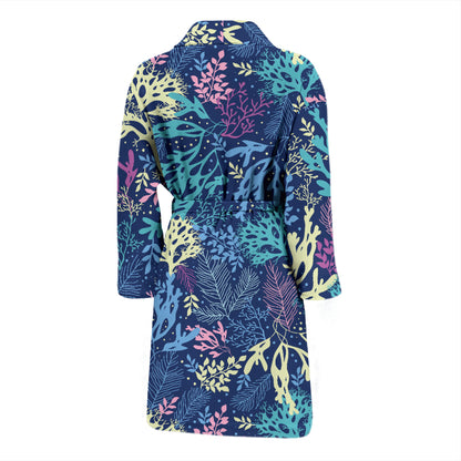 Seaweed Print Design LKS301 Men Bathrobe
