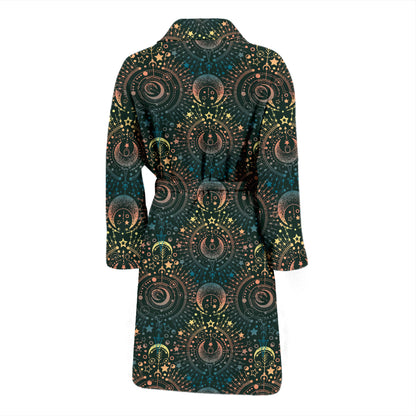 Sun Moon Print Design LKS307 Men Bathrobe
