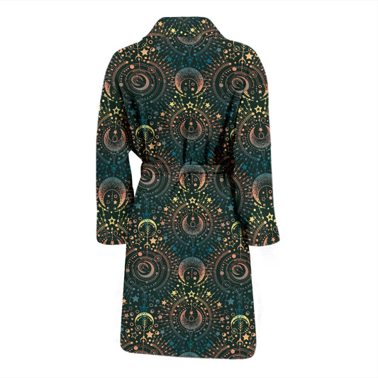 Sun Moon Print Design LKS307 Men Bathrobe