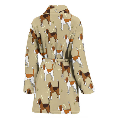 Beagle Pattern Print Design 01 Women Bathrobe