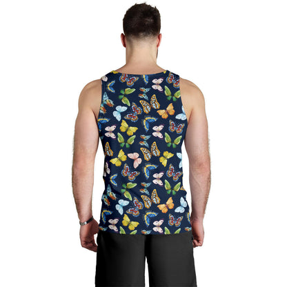 Butterfly Beautiful Print Pattern Men Tank Top