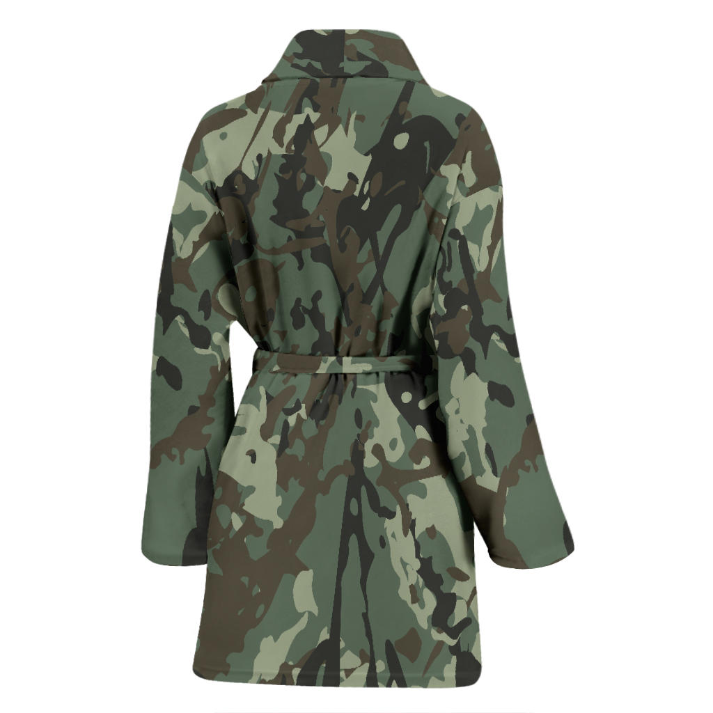 Camouflage Pattern Print Design 06 Women Bathrobe
