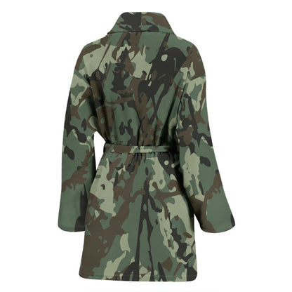 Camouflage Pattern Print Design 06 Women Bathrobe