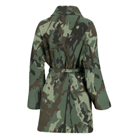 Camouflage Pattern Print Design 06 Women Bathrobe