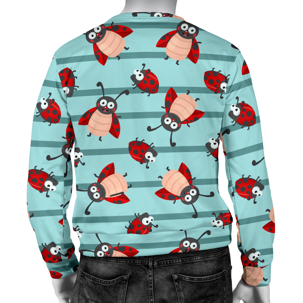 Ladybug Happy Print Pattern Men Long Sleeve Sweatshirt