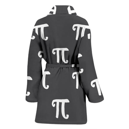 Pi Day Pattern Print Design A01 Women Bathrobe