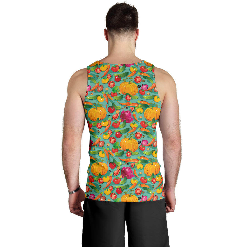 Vegan Colorful Themed Design Print Men Tank Top