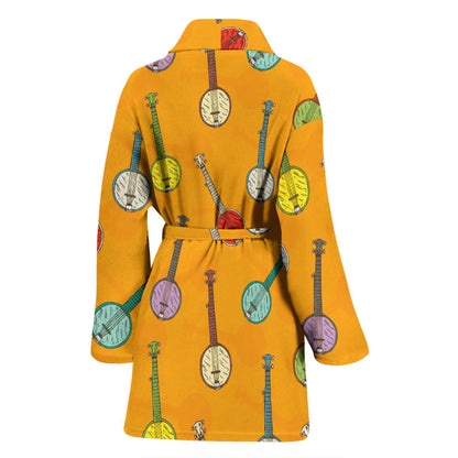 Banjo Pattern Print Design 02 Women Bathrobe