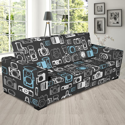 Camera Pattern Print Design 04 Sofa Slipcover