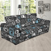 Camera Pattern Print Design 04 Sofa Slipcover