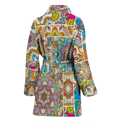 Patchwork Print Design LKS402 Women Bathrobe