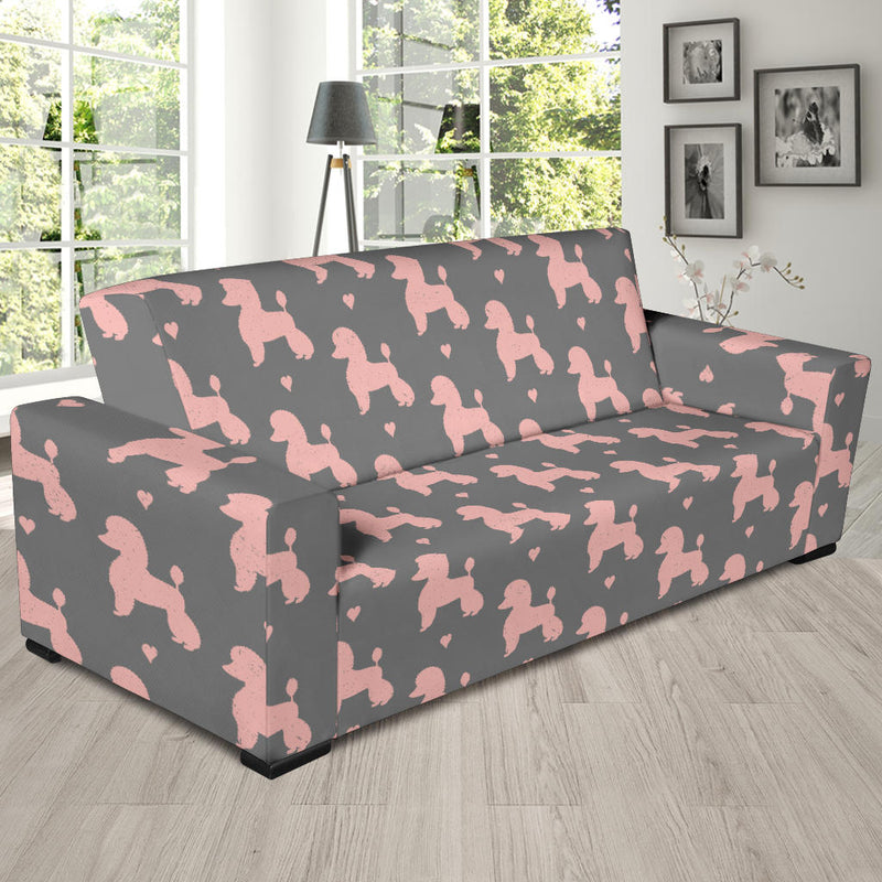 Poodle Pattern Print Design A02 Sofa Slipcover