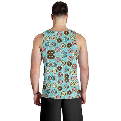Emoji Donut Print Pattern Men Tank Top
