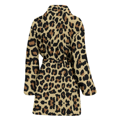 Cheetah Pattern Print Design 02 Women Bathrobe