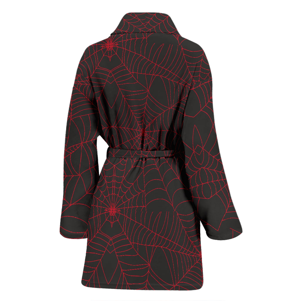 Spider Web Red Print Design LKS302 Women Bathrobe