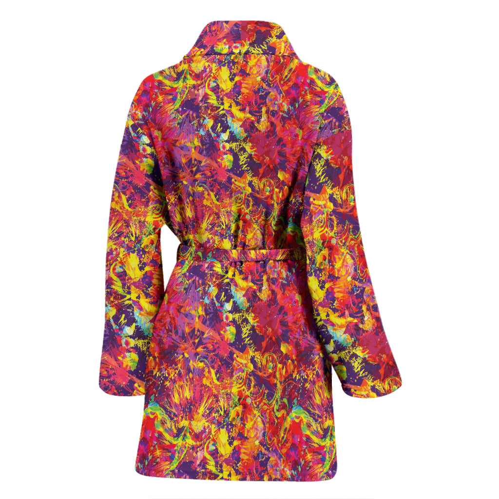 Splatter Print Design LKS303 Women Bathrobe