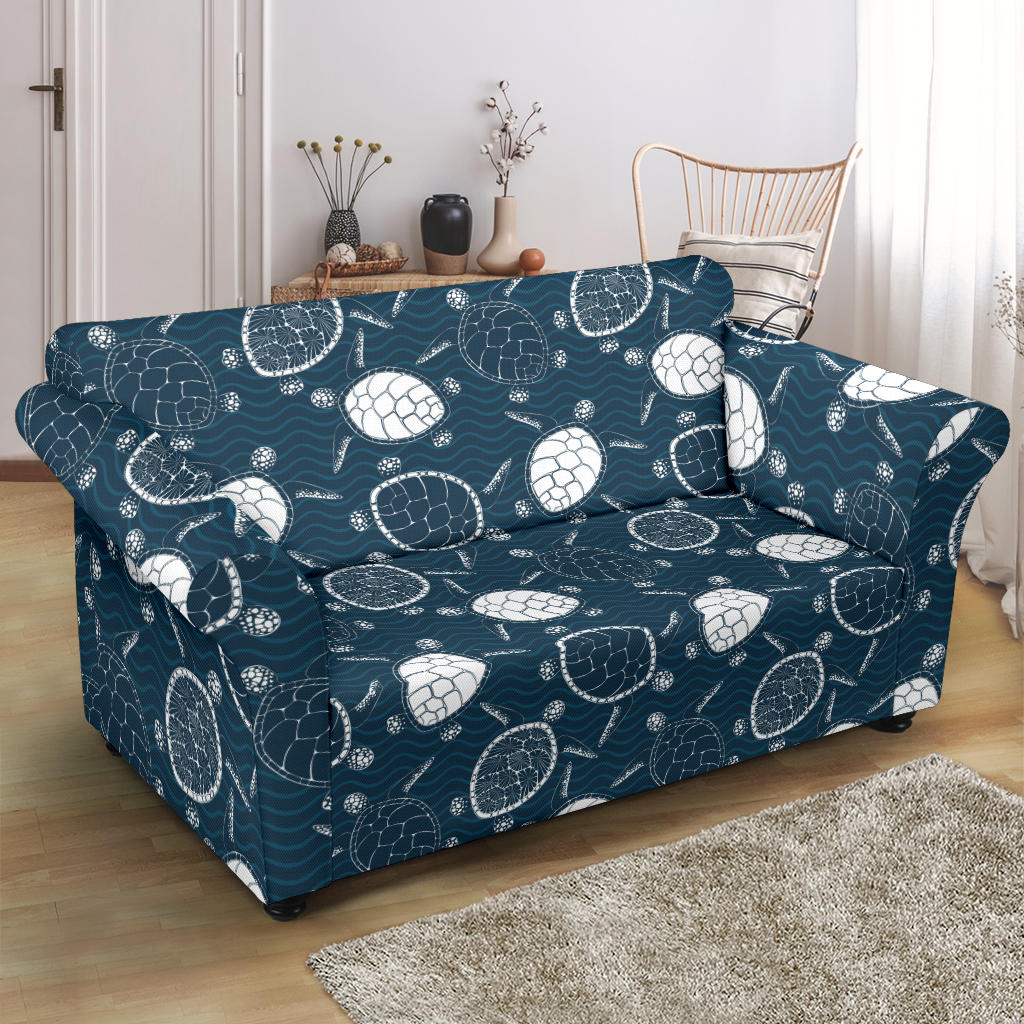 Sea Turtle Print Design LKS3015 Loveseat Couch Slipcover