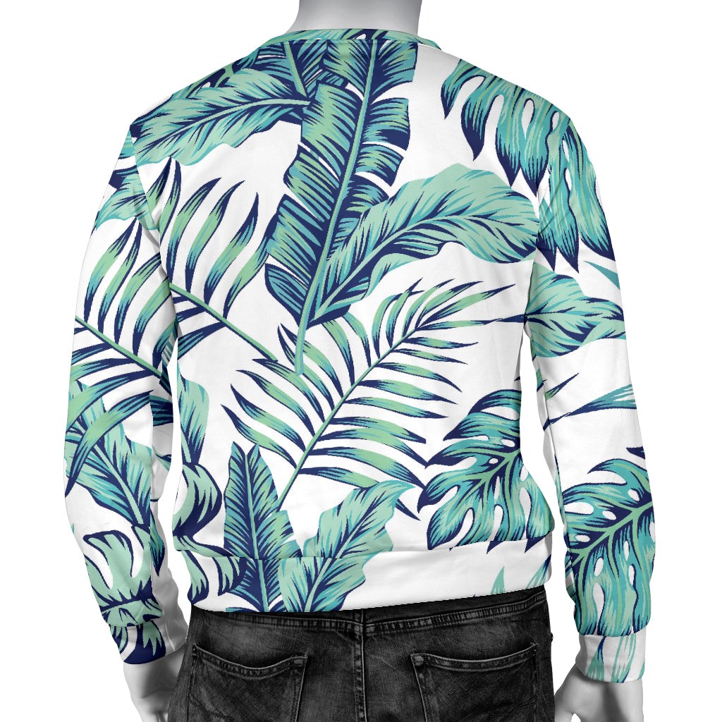 Pattern Tropical Palm Leaves Men Long Sleeve Sweatshirt